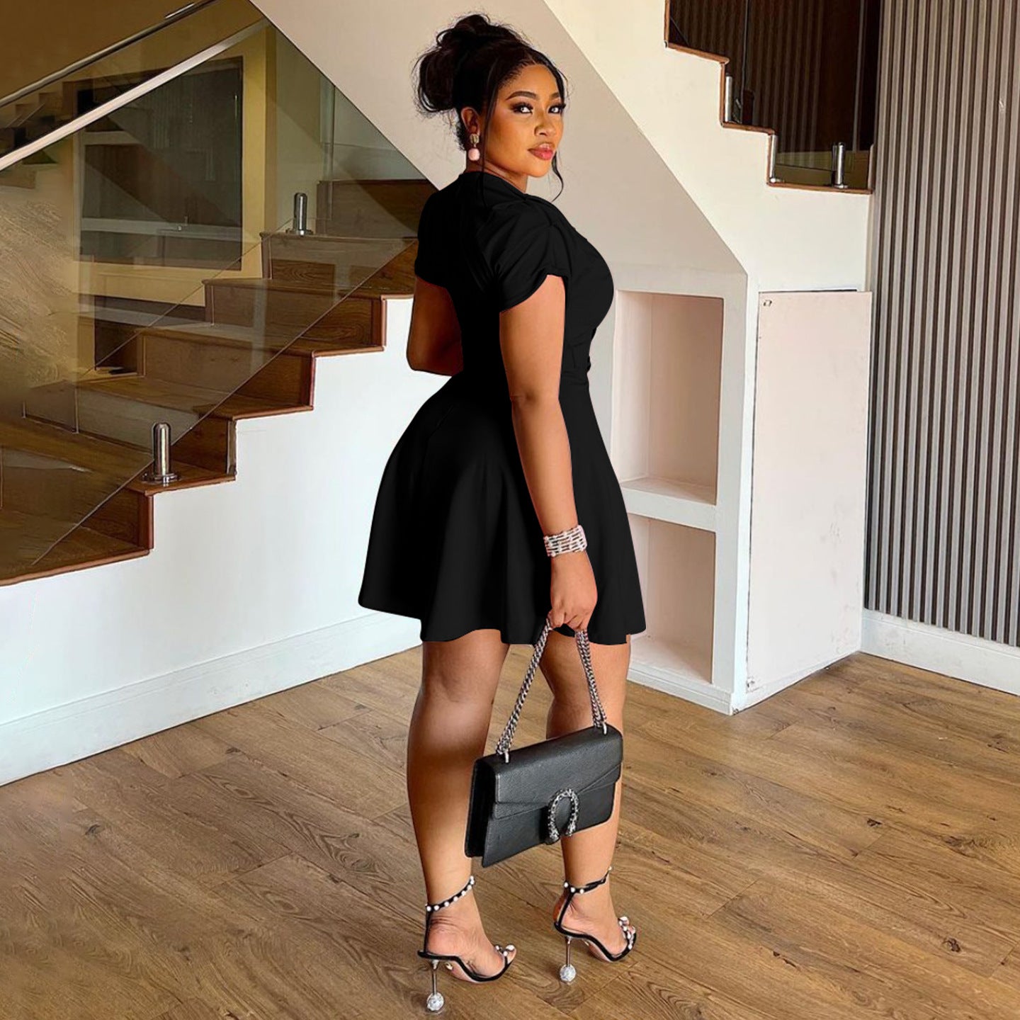 Women's Solid Color Plus-Size Dress