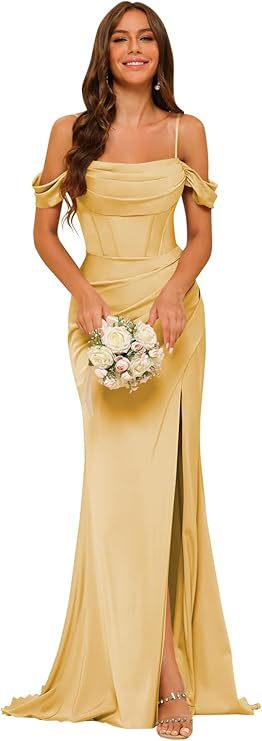 Off-the-shoulder Satin Corset Ball Gown
