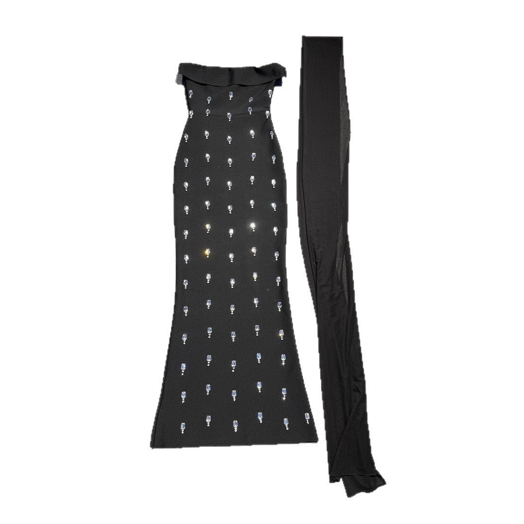 High-end Heavy Industry Banquet Order Diamond Bandage Dress