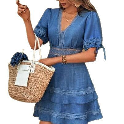 French-style Elegant And Chic Fitted Lace Dress