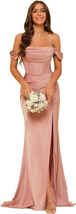 Off-the-shoulder Satin Corset Ball Gown