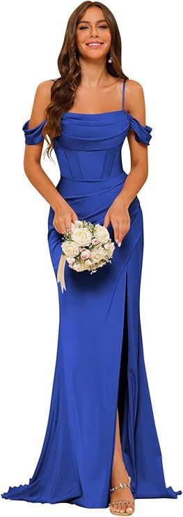 Off-the-shoulder Satin Corset Ball Gown