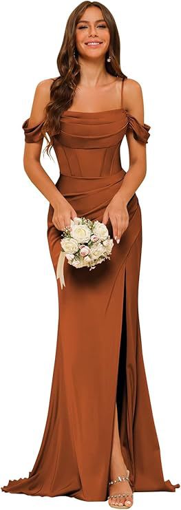 Off-the-shoulder Satin Corset Ball Gown