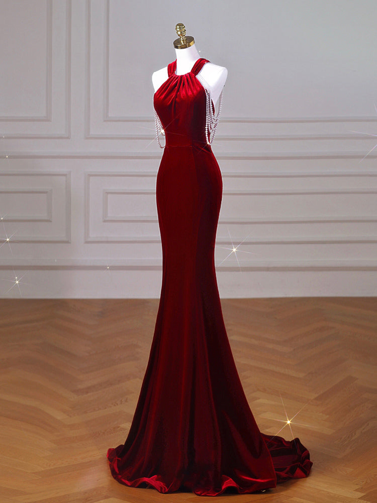 Velvet Fish Tail Cocktail Dress