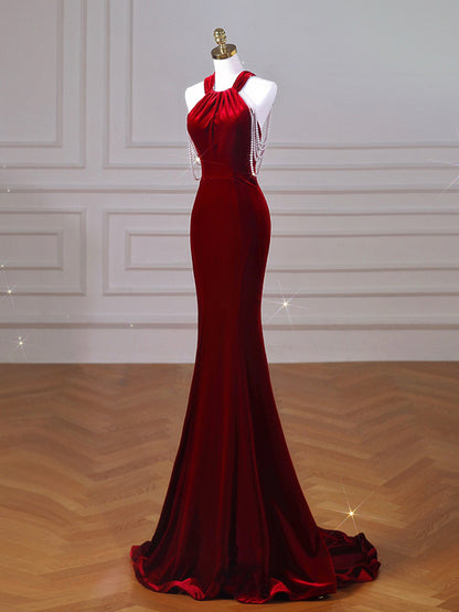 Velvet Fish Tail Cocktail Dress