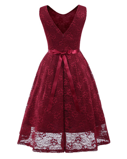 Round Neck Sleeveless Sexy Lace Large Length Dress