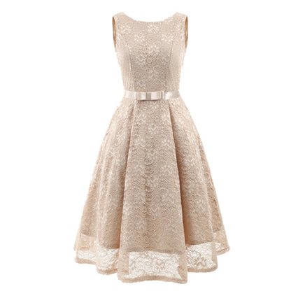 Round Neck Sleeveless Sexy Lace Large Length Dress