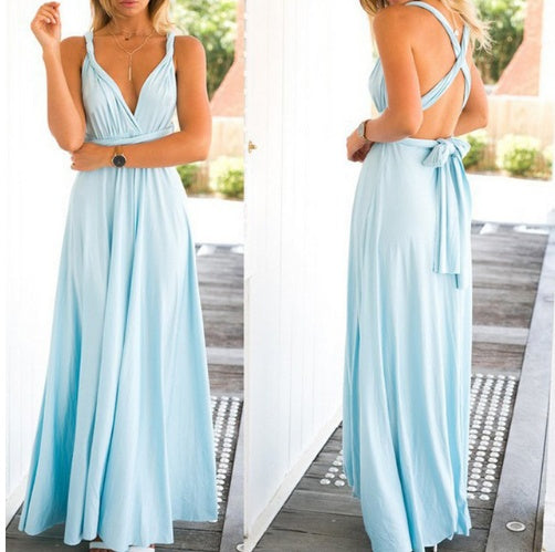 Women's Sexy Long Party Dress Club Floor-Length Summer Backless Bandage Maxi Dress Multiway Women Dress