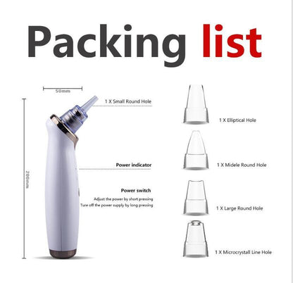 Blackhead Instrument Електрически уред за почистване на лице с вакуумна аспирация Красота Акне Почистване на комедони с вакуум