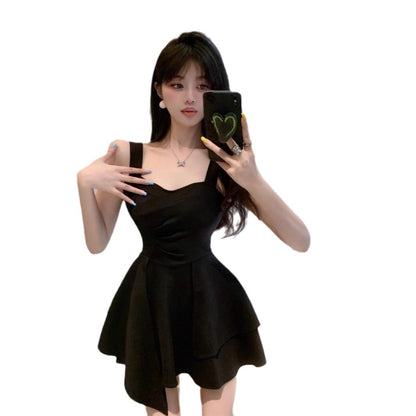 French-style Sweet And Spicy Chic Sexy Backless Strap Dress