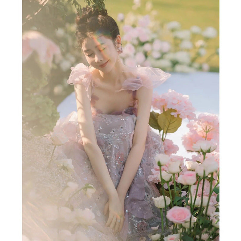 Toast Dress Lace A- Line Style Evening Dress