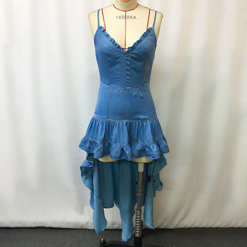 Women's Vintage Western Pastoral Style Ruffled Midi Dress