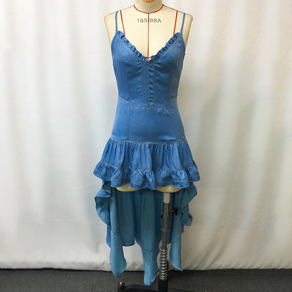 Women's Vintage Western Pastoral Style Ruffled Midi Dress