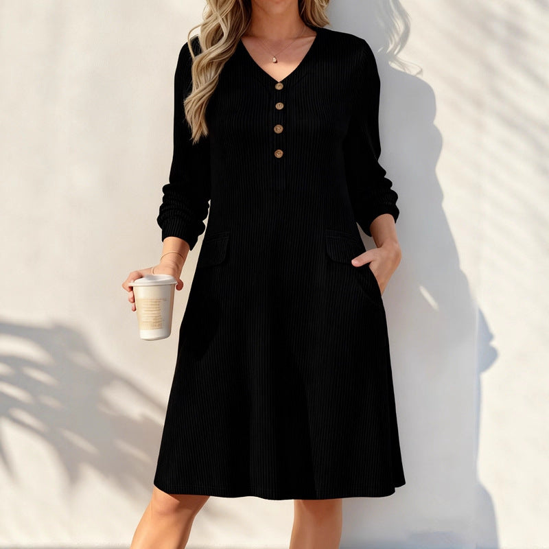 Women's Fashion Casual Long-Sleeve Knitted Dress