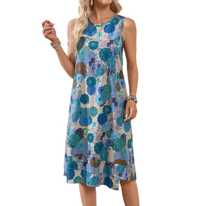 Women's Casual Crew-neck Figure-flattering Short-sleeve Dress