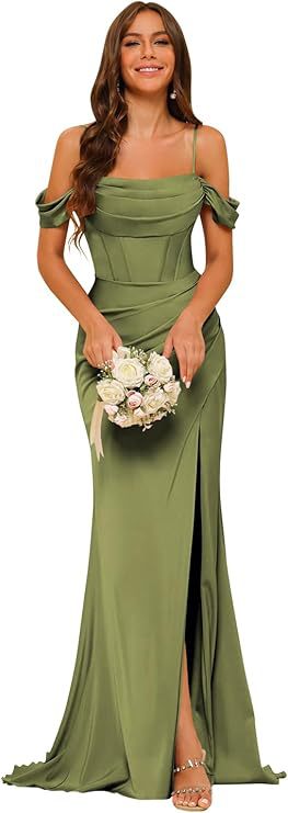 Off-the-shoulder Satin Corset Ball Gown