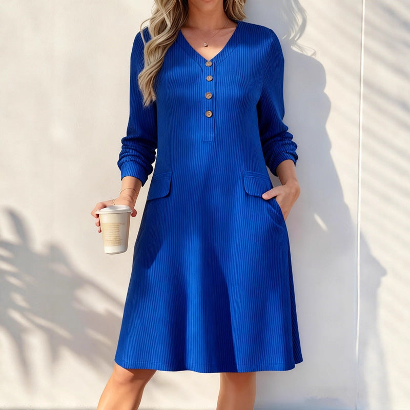Women's Fashion Casual Long-Sleeve Knitted Dress