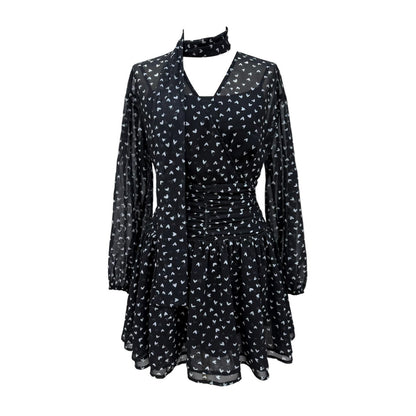 Elegant Waist-cinching Short Skirt French-style Dress For Women