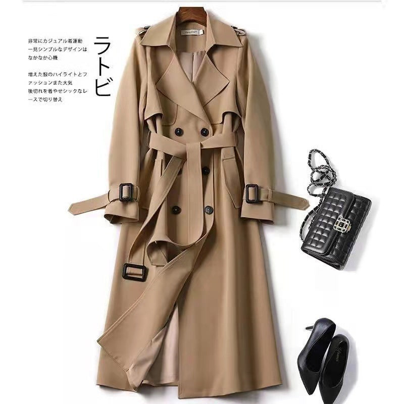 Double-breasted Mid-length Tie Trench Coat