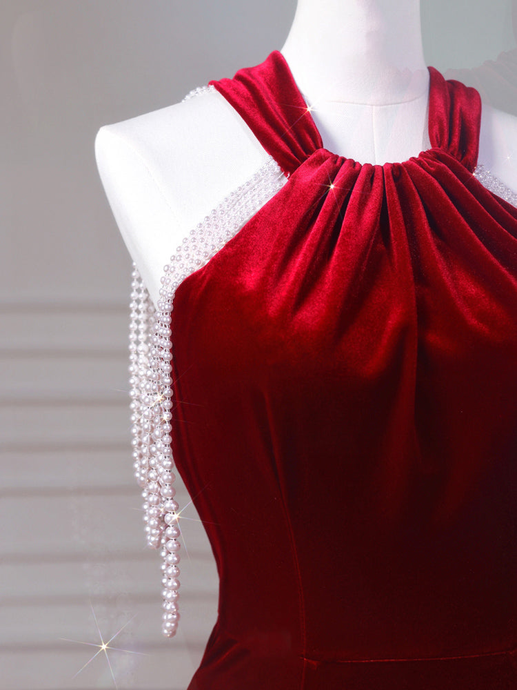 Velvet Fish Tail Cocktail Dress