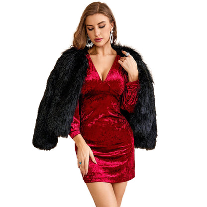 Chic And Sexy V-neck Dress For Parties And Gatherings