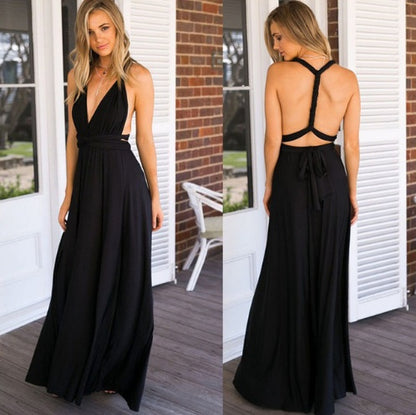 Women's Sexy Long Party Dress Club Floor-Length Summer Backless Bandage Maxi Dress Multiway Women Dress