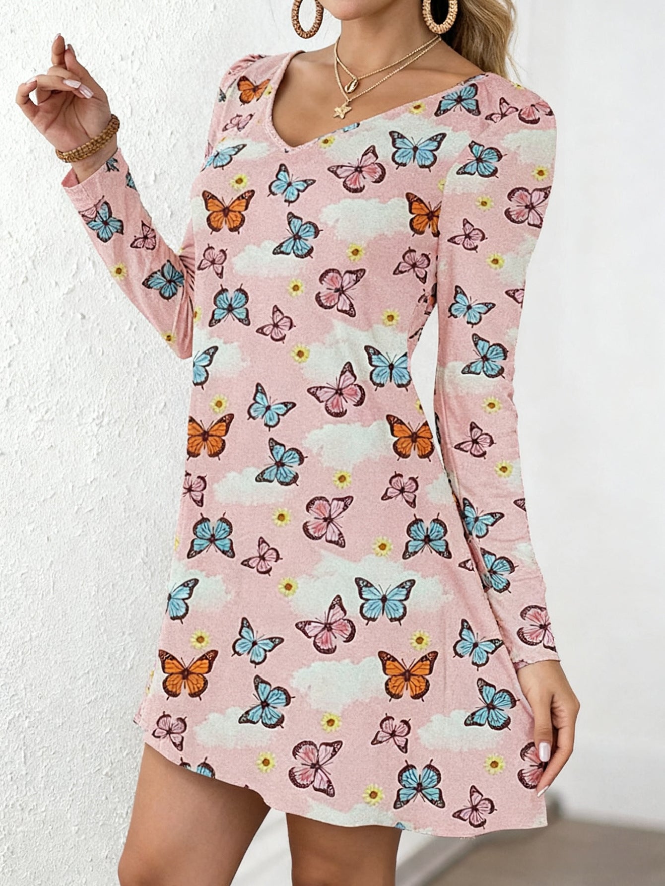 Personality Deep V Neck Casual Fashion Dress