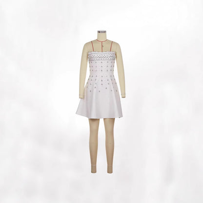 European And American Rhinestone Embellished Strapless Waist-cinching Bandage Dress For Fashionable Evening Banquets