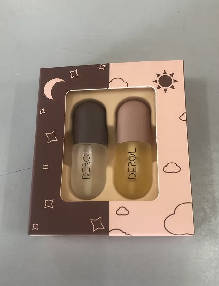 Дневен и нощен мигновен обем за устни, масло за уголемяване, прозрачно, дълготрайно, подхранващо, възстановяващо, намаляващо фините линии, грижа за устни, козметика за красота