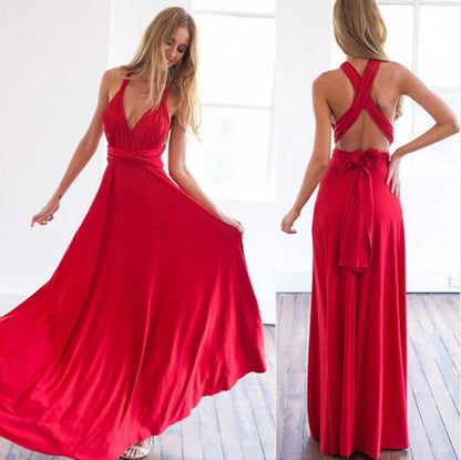 Women's Sexy Long Party Dress Club Floor-Length Summer Backless Bandage Maxi Dress Multiway Women Dress