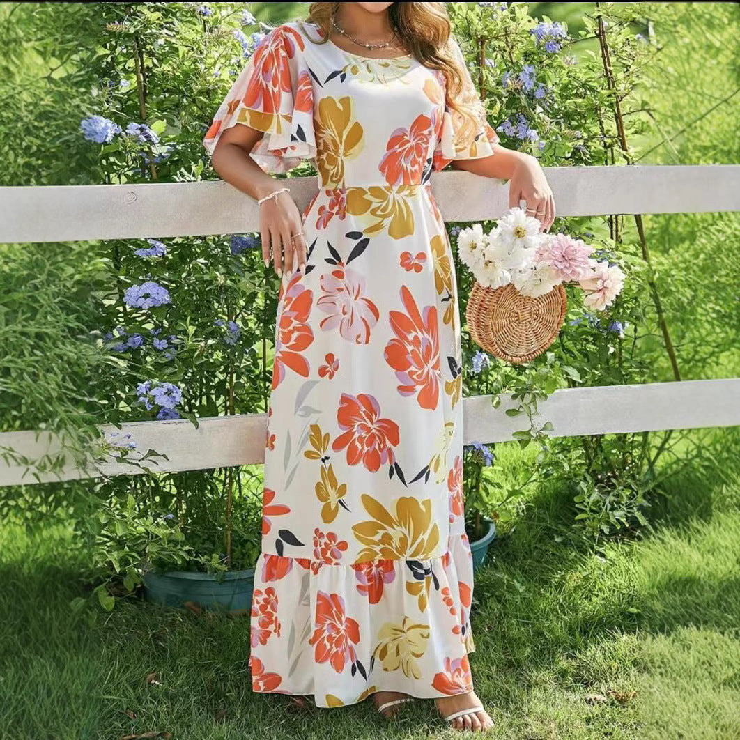 Women's Casual Loose-fit Elegant Printed Dress