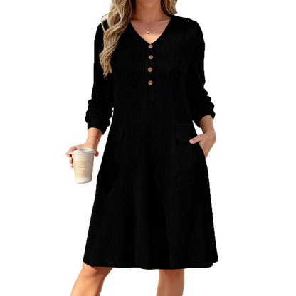 Women's Fashion Casual Long-Sleeve Knitted Dress