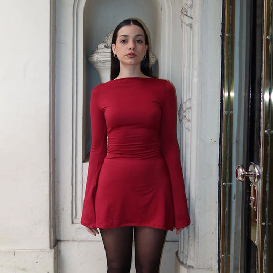 Women's Fashion Minimalist Back-tie Dress