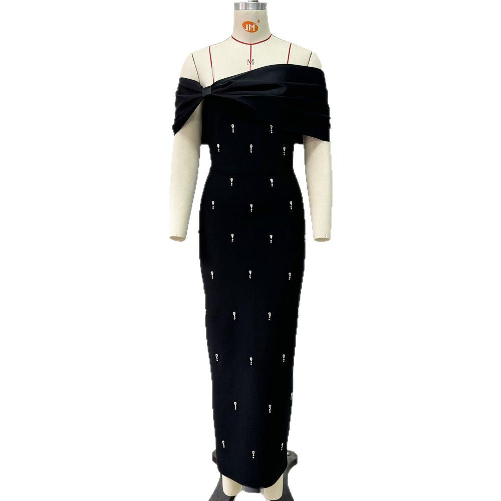 Bandage Dress With Diamond Embellished Bustier Long Gown