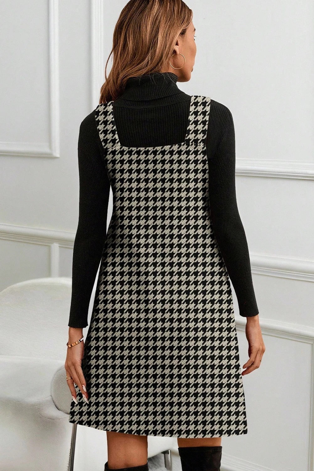 Women's French Design Fashion Retro Plaid Dress