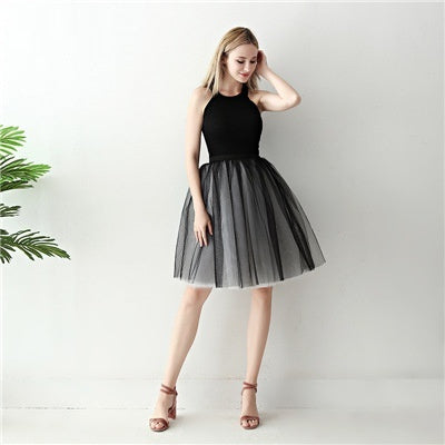 Women's Simple And Versatile Two-tone Pleated Dress