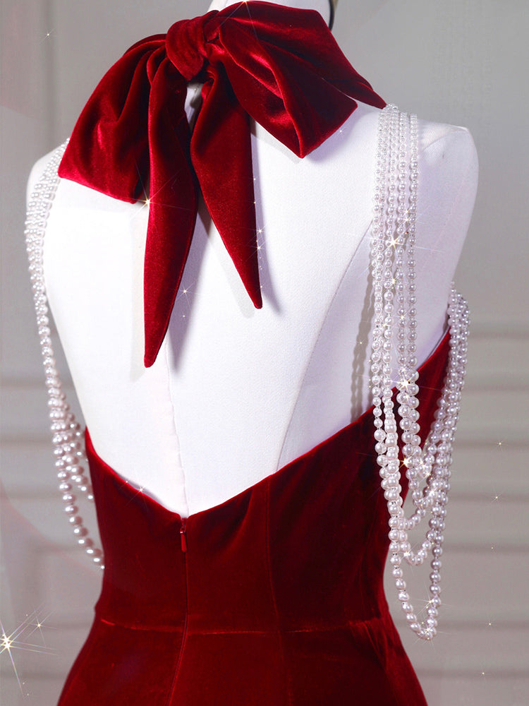 Velvet Fish Tail Cocktail Dress