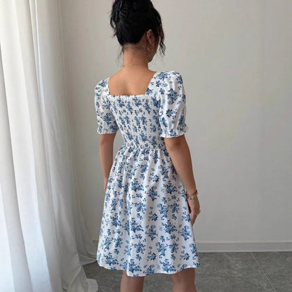 Four-way Stretch Printed Elegant Slim-fit Dress For Women