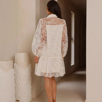 Lace-trimmed Inner Sexy Lace Long-sleeved Dress