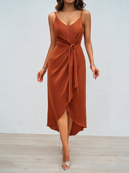 Women's Versatile Solid Color Strappy Dress