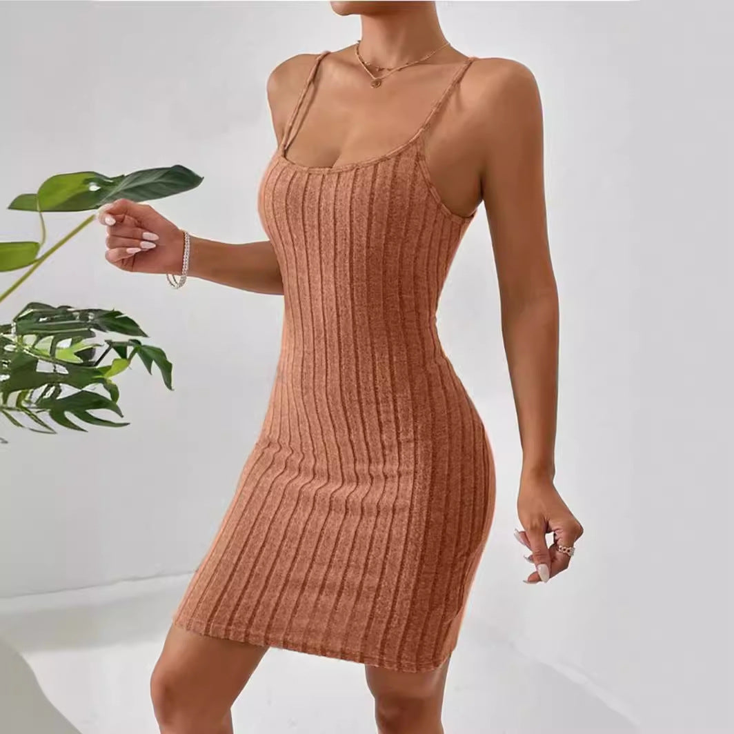 Women's Halter-style U-neck Sheath Dress