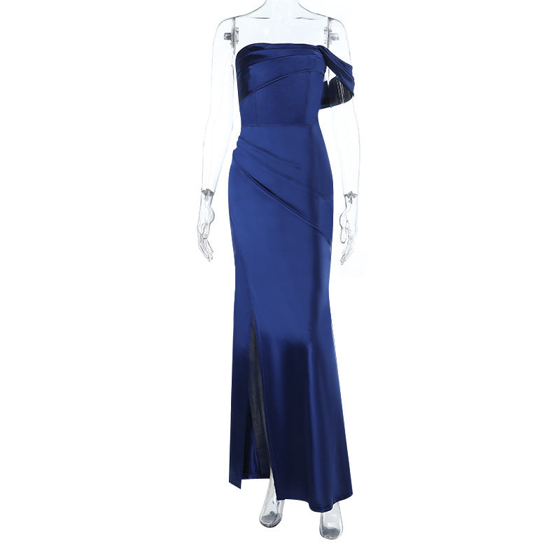 One-Shoulder Slit Dress With High-End Appeal