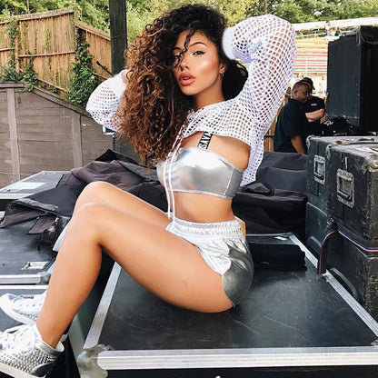 New Product Mesh Hollow Lace-up Sunscreen Blouse Women's T-shirt