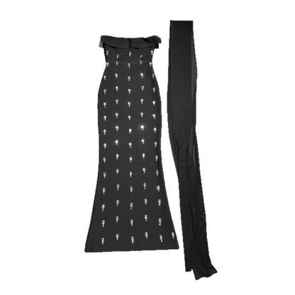 High-end Heavy Industry Banquet Order Diamond Bandage Dress