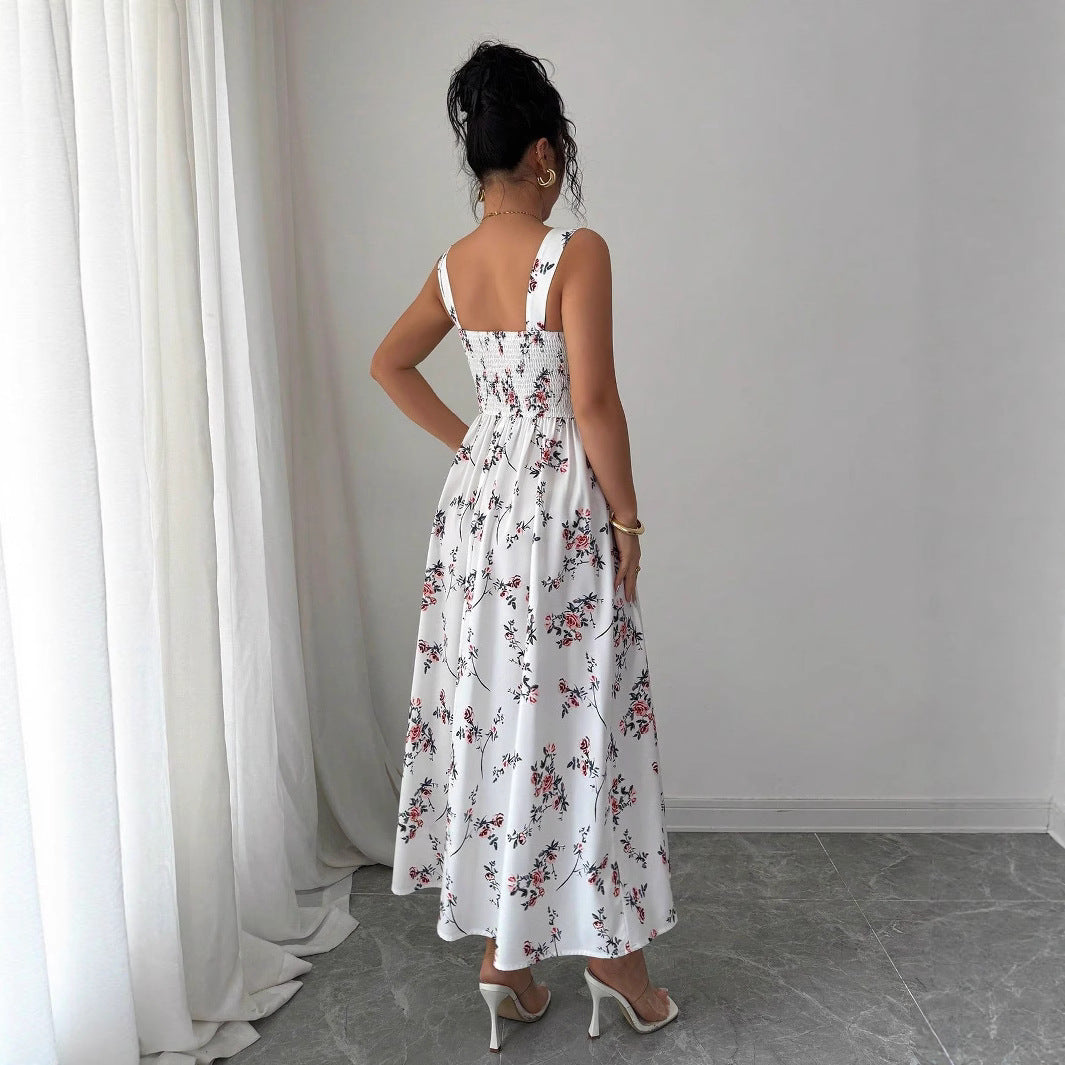 Women's Casual Fashion French-Style Backless Slip Dress