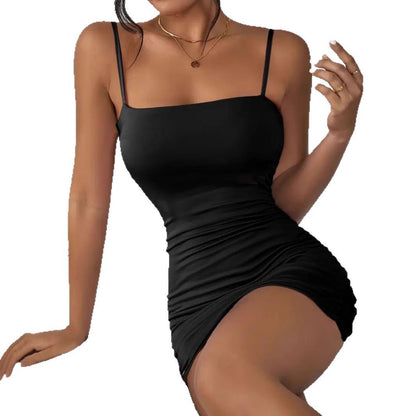 Stylish Sexy Solid Color Strapless Dress