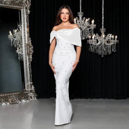 Bandage Dress With Diamond Embellished Bustier Long Gown