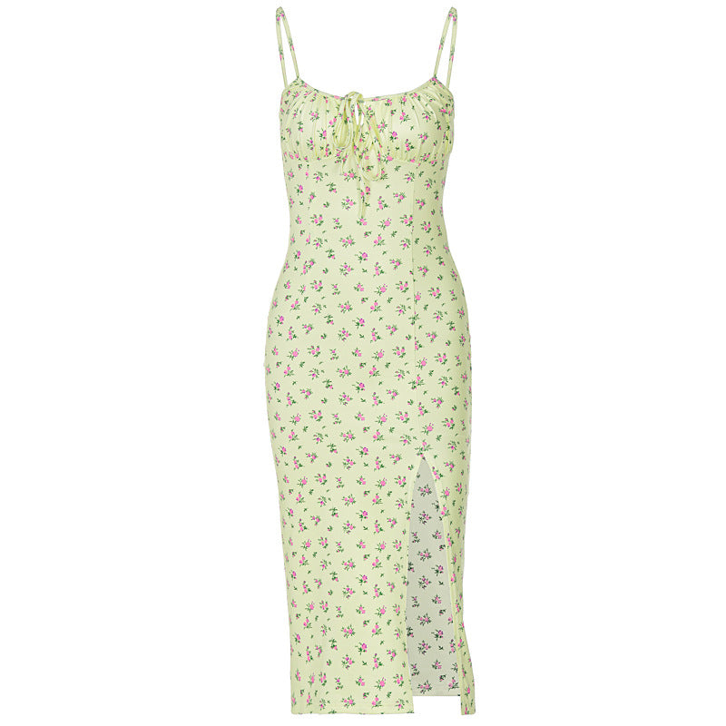 Strappy Floral Split Women's Dress