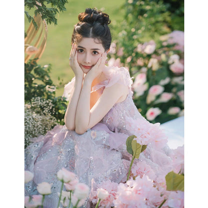 Toast Dress Lace A- Line Style Evening Dress