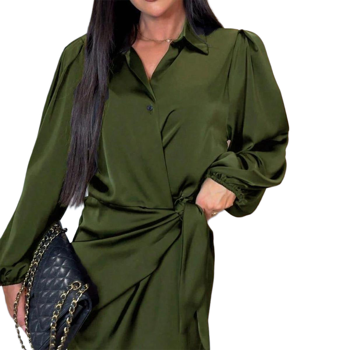 Women's Satin Dress Autumn Fashion High-End